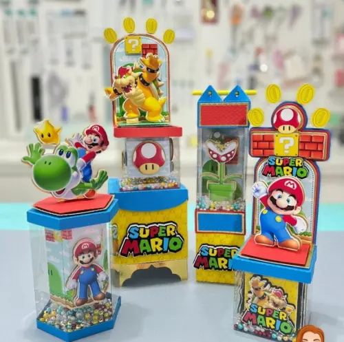 20 Caixinhas Luxo para Festa Tema Super Mário