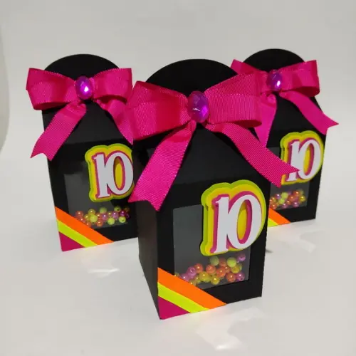 30 Caixinhas para Festa Tema Balada Neon