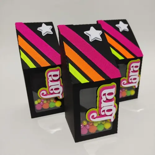 30 Caixinhas para Festa Tema Balada Neon