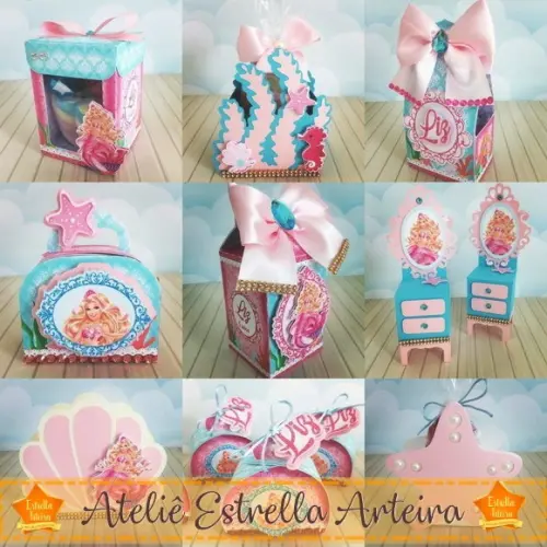 30 Caixinhas para Festa Tema Barbie Sereia
