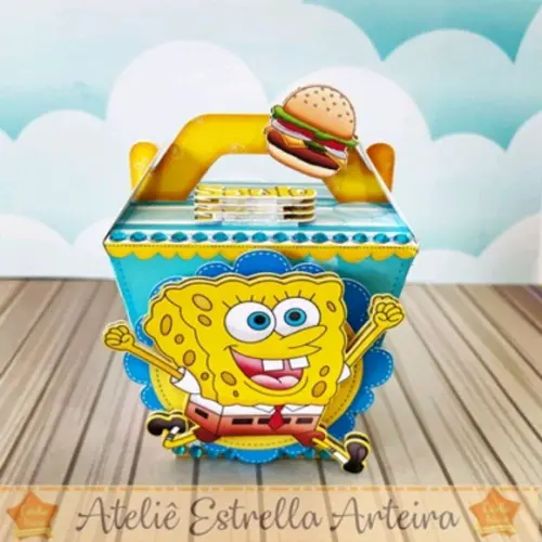 30 Caixinhas PEGUE E MONTE - Tema Bob Esponja