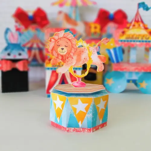 30 Caixinhas para Festa Tema Circo Aquarelado