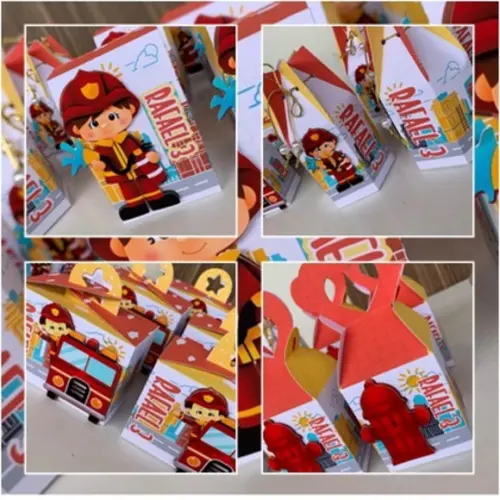 30 Caixinhas Tema Bombeiros