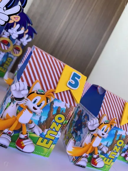 30 Caixinhas Tema Sonic