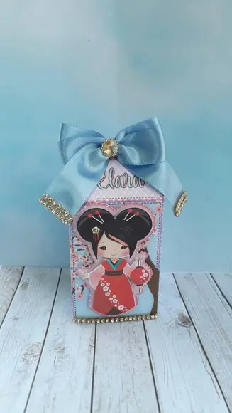 50 Caixinhas para Festa Tema Kokeshi
