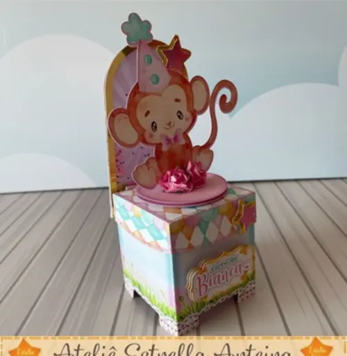 Caixinha Para Festa Tema Circo Rosa