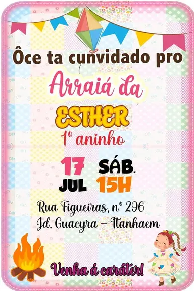 CONVITE WHATSAPP FESTA JUNINA