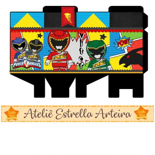frete grátis - pacote 10 unid. CAIXINHA POWER RANGERS