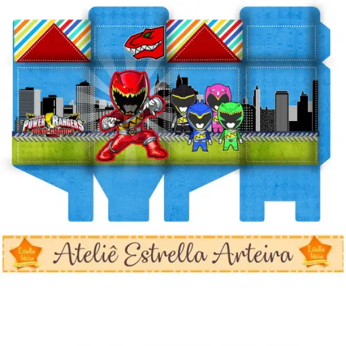 frete grátis - pacote 10 unid. CAIXINHA POWER RANGERS