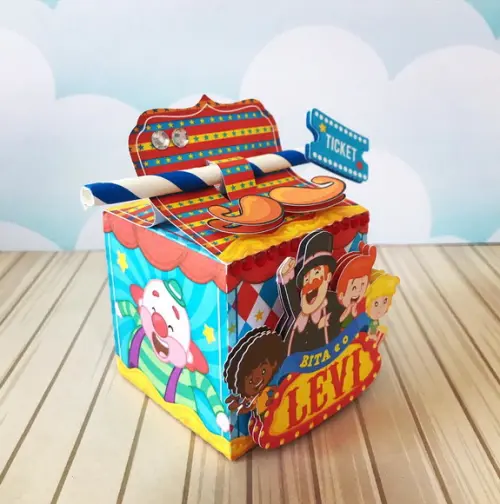 Kit 20 Caixinhas Tema Mundo Bita Circo