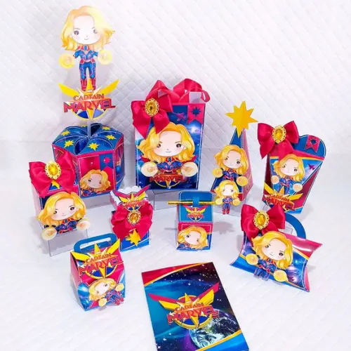 KIT 30 CAIXINHAS - CAPITÃ MARVEL