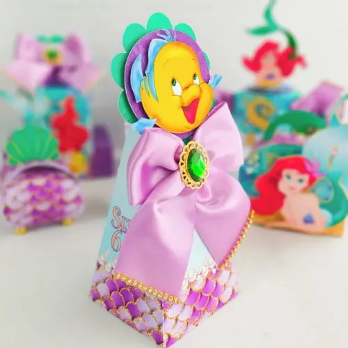 Kit 30 Caixinhas Para Festa Tema Ariel