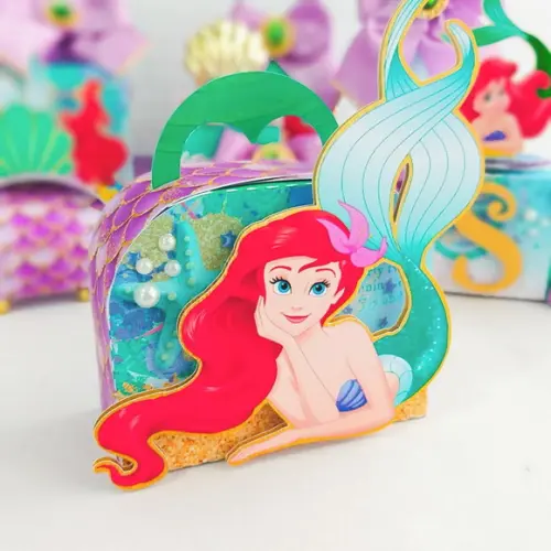 Kit 30 Caixinhas Para Festa Tema Ariel