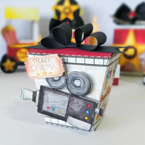 Kit 30 Caixinhas Para Festa Tema Cinema