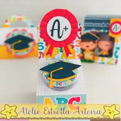 Kit 30 Caixinhas para Festa Tema Formatura Abc