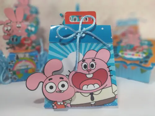Kit 30 Caixinhas Para Festa Tema Gumball