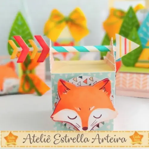 Kit 30 Caixinhas Para Festa Tema Raposinha
