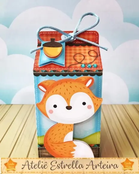 Kit 30 Caixinhas Para Festa Tema Raposinha