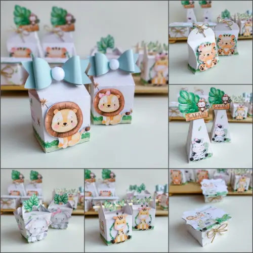 KIT 30 CAIXINHAS PERSONALIZADAS SAFARI