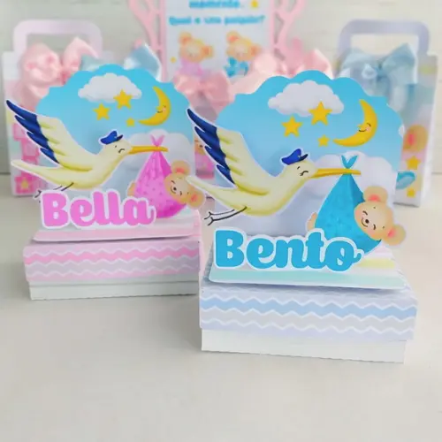 Kit 30 Caixinhas Tema Chá Revelação