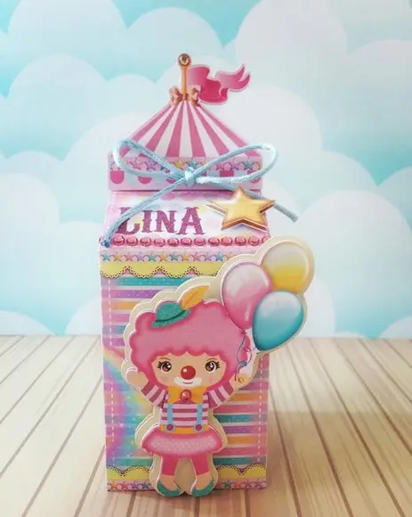 Kit 30 Caixinhas Tema Circo Rosa