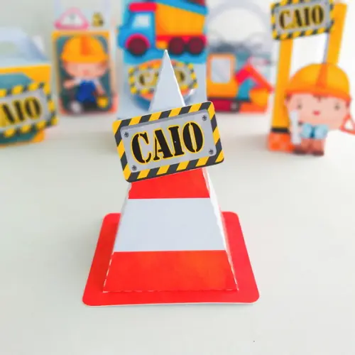Kit 30 Caixinhas Tema Construção