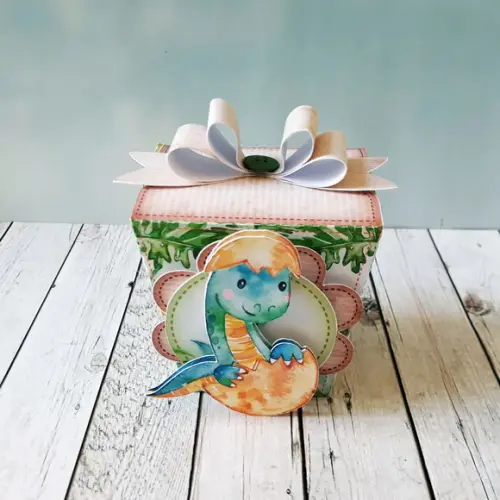 Kit 30 Caixinhas Tema Dinossauro Aquarelado
