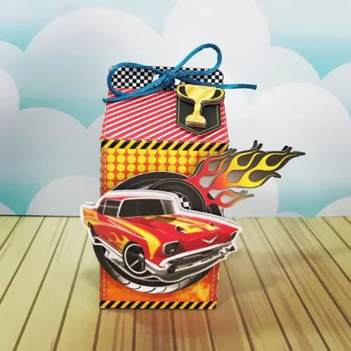 Kit 30 Caixinhas Tema Hotwheels