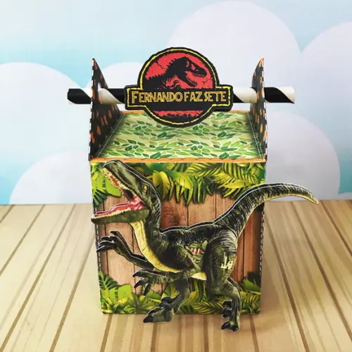 Kit 30 Caixinhas Tema Jurassic Park