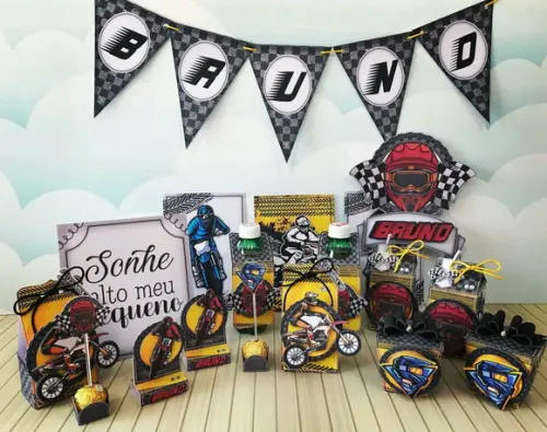 Kit 30 Caixinhas Tema Motocross