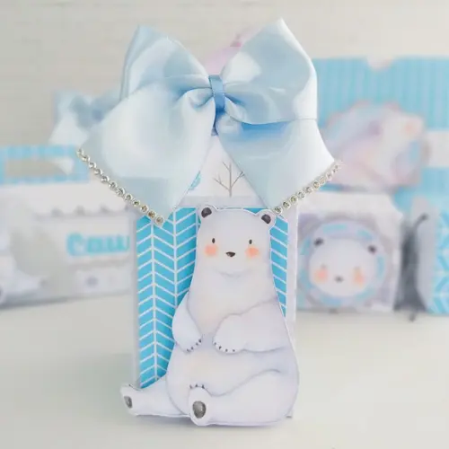 Kit 30 Caixinhas Tema Urso Polar
