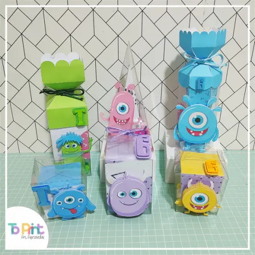 Kit 30 Cixinhas para Festa Tema Monstros Sa