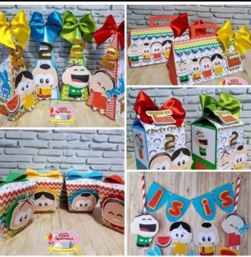 Kit 40 Caixinhas Para Festa Tema Turma Da Monica