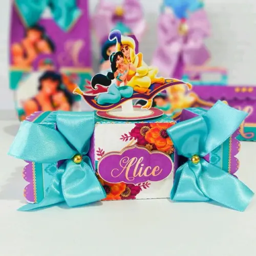 KIT 40 CAIXINHAS TEMA JASMINE E ALADDIN