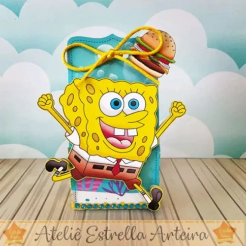 30 Caixinhas PEGUE E MONTE - Tema Bob Esponja