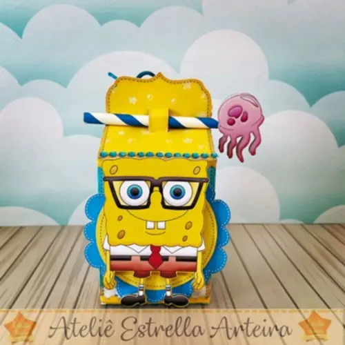 30 Caixinhas PEGUE E MONTE - Tema Bob Esponja