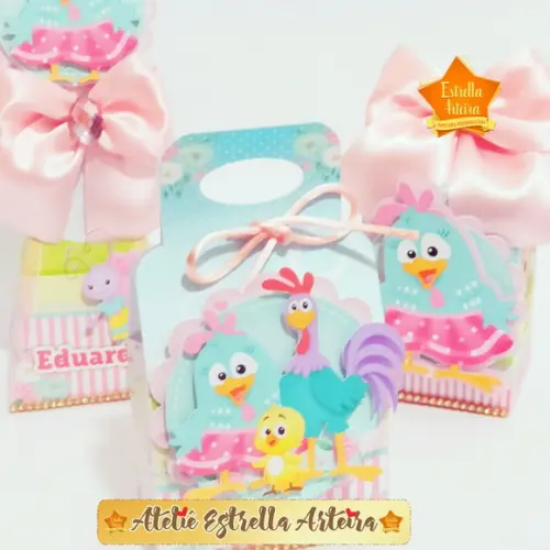 KIT FESTA 30 CAIXAS -GALINHA PINTADINHA ROSA