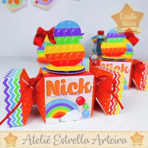 KIT FESTA 30 CAIXINHAS FIDGET TOYS POP IT