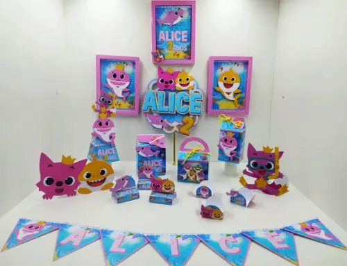 KIT SO UM BOLINHO BABY SHARK ROSA