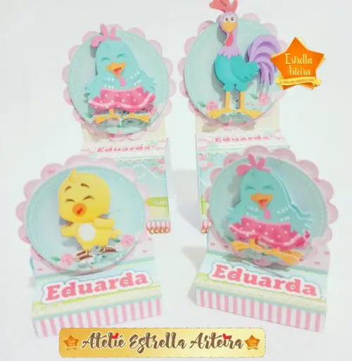 PORTA BIS DUPLO GALINHA PINTADINHA ROSA