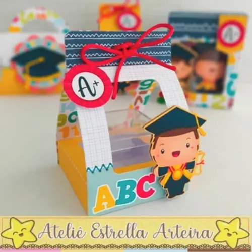 Porta Caixa Acrilica Tema Formatura Abc