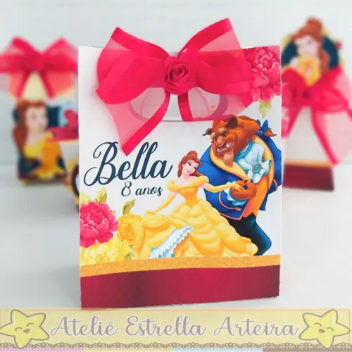 Sacolinha Tema a Bela e a Fera