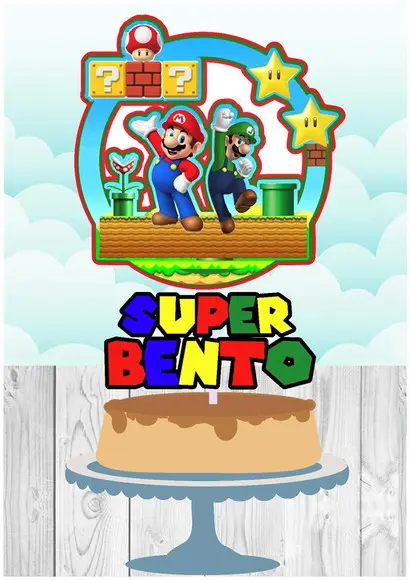 TOPO DE BOLO CIRCULAR SUPER MÁRIO BROS