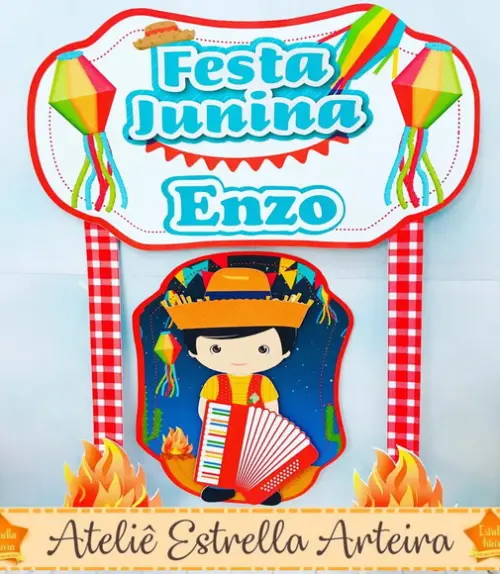 TOPO DE BOLO FESTA JUNINA