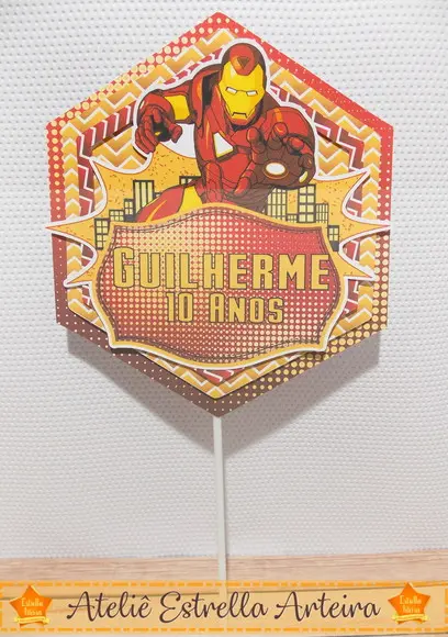 TOPO DE BOLO HOMEM DE FERRO