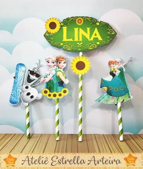 Topo De Bolo Tem Frozen Fever