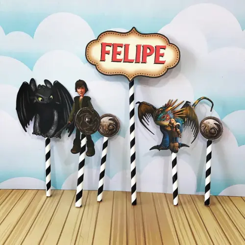 Topo De Bolo Tema Como Treinao Seu Dragão