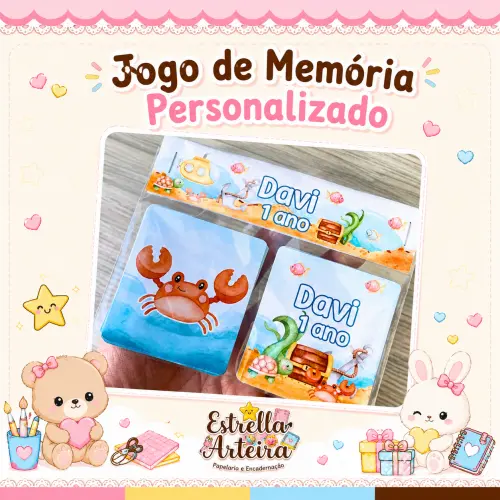 Jogo da Memória Personalizado Fundo do Mar
