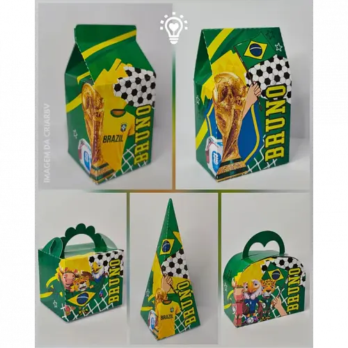 30 Caixinhas PEGUE E MONTE  - Tema Copa do Mundo