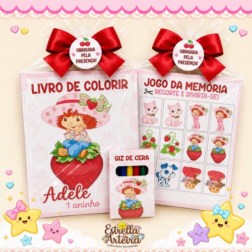 Revistinha de colorir - tema Moranguinho